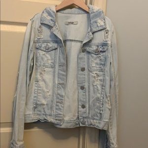 Distressed jean jacket